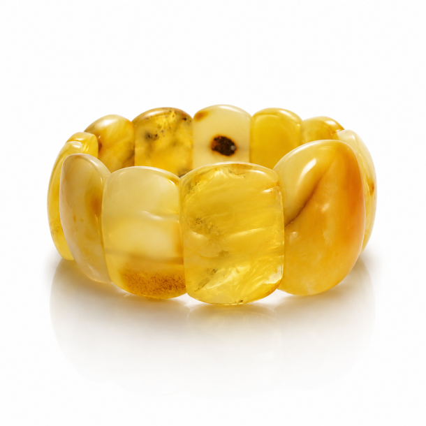 Exklusives Armband aus echtem Milchbernstein der Nordsee � nat�rlich gelber Bernstein | Der kleine Bernsteinladen