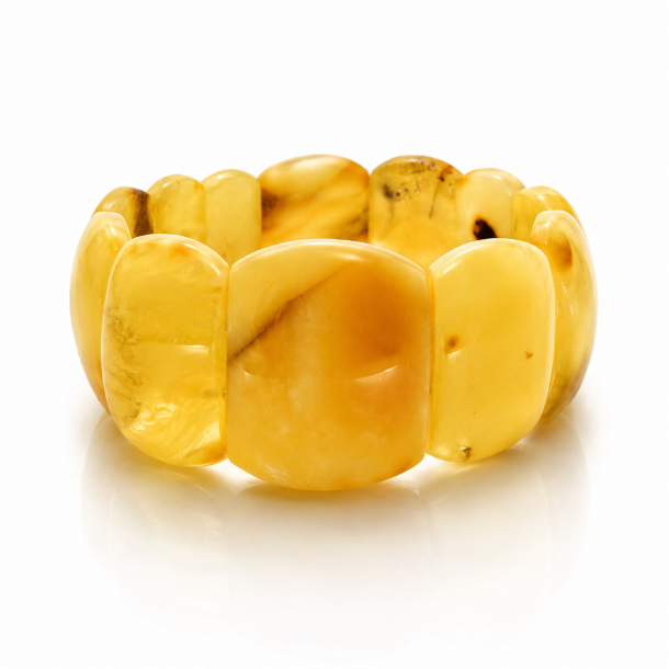 Exklusives Armband aus echtem Milchbernstein der Nordsee � nat�rlich gelber Bernstein | Der kleine Bernsteinladen