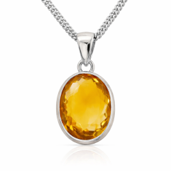 Citrin Edelstein Anh�nger von h�chster Qualit�t, diamantgeschliffen, hergestellt nach alter Goldschm