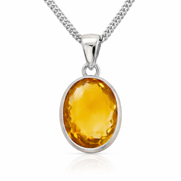 Citrin Edelstein Anh�nger von h�chster Qualit�t, diamantgeschliffen, hergestellt nach alter Goldschm