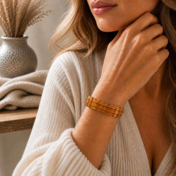 Elegantes Bernstein Armband mit Echtem Goldbernstein � Filigranes Design | Der kleine Bernsteinladen