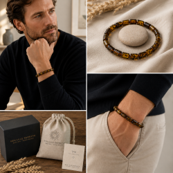Bernsteinarmband f�r Herren � Modernes Maskulines Design | Den lille Ravbutik