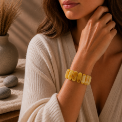 Exklusives Gelbes Bernsteinarmband � Gro�e St�cke aus Echtem D�nischen Bernstein | Der kleine Bernsteinladen
