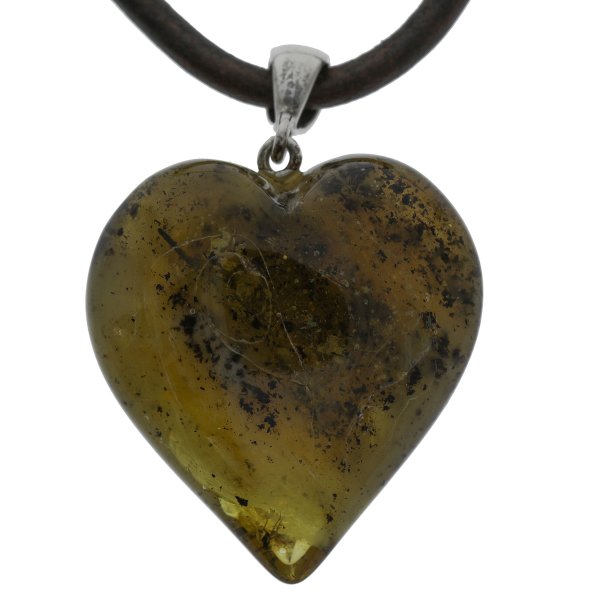 Einzigartiger Bernstein-Anh�nger in Herzform