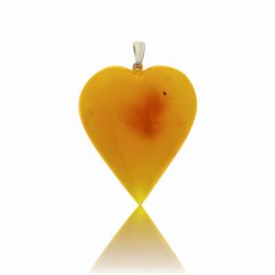 Smukkeste vesterhvet rav hjerte af mlke rav