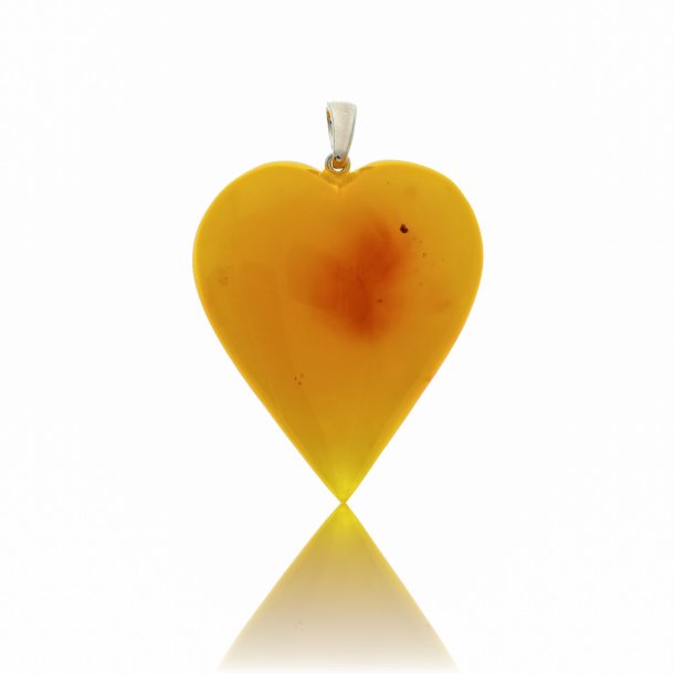 Smukkeste vesterhvet rav hjerte af mlke rav