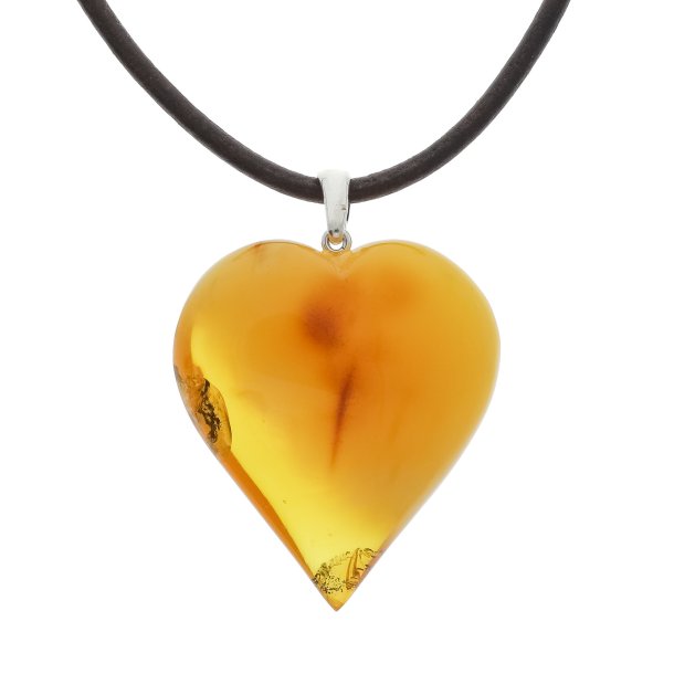 Smukkeste vesterhvet rav hjerte af mlke rav