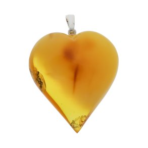 Smukkeste vesterhvet rav hjerte af mlke rav