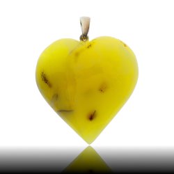 Smukkeste vesterhvet rav hjerte af mlke rav