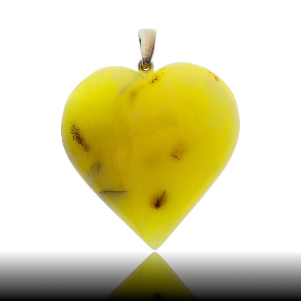 Smukkeste vesterhvet rav hjerte af mlke rav