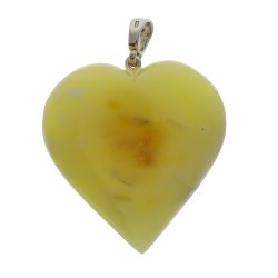 Smukkeste vesterhvet rav hjerte af mlke rav