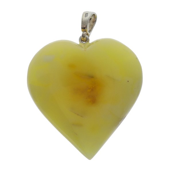 Smukkeste vesterhvet rav hjerte af mlke rav