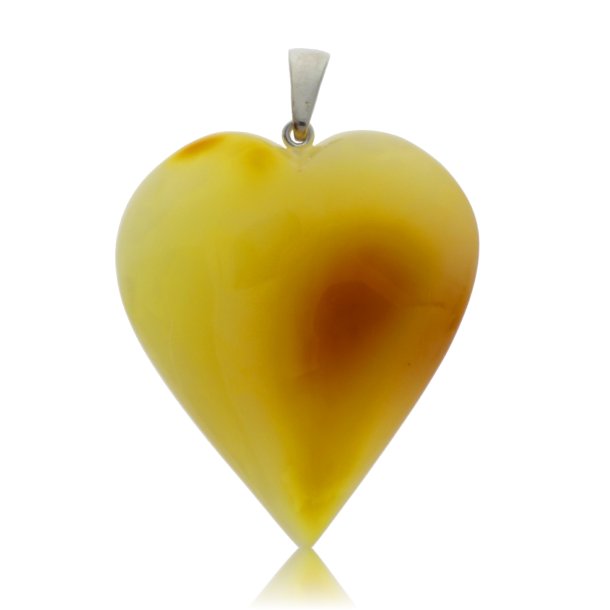 Smukkeste vesterhvet rav hjerte af mlke rav