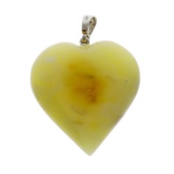 Smukkeste vesterhvet rav hjerte af mlke rav