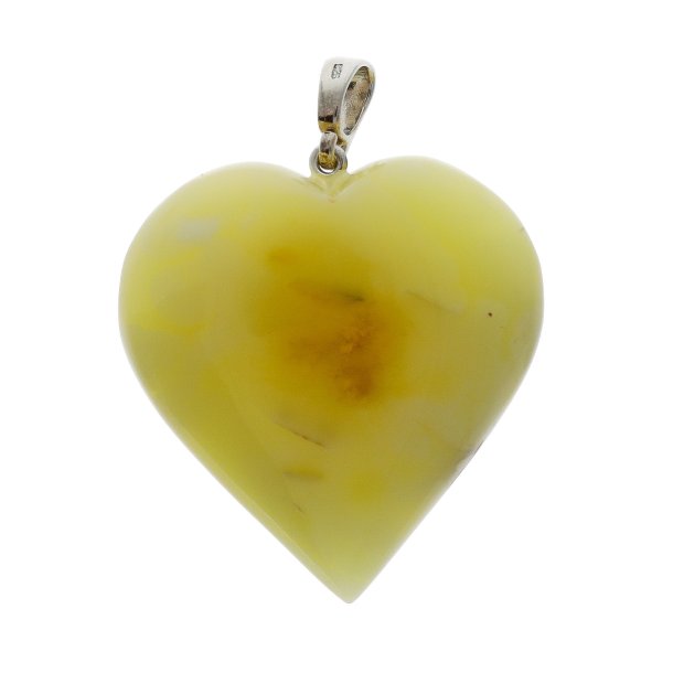 Smukkeste vesterhvet rav hjerte af mlke rav