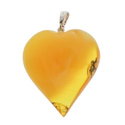 Smukkeste vesterhvet rav hjerte af mlke rav