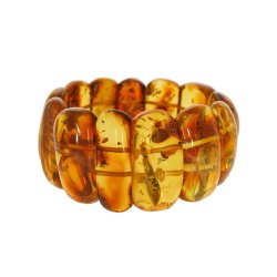 H�ndlavet ravarmb�nd i cognacfarvet af Vesterhavet rav � Unikt design