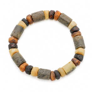Herrearmb�nd med �gte Rav � Rustikt Dansk Design i M�rke Naturfarver | Den lille Ravbutik