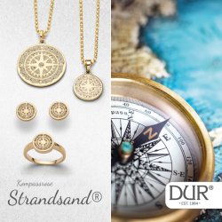 Den Smukkeste Forgyldt "Kompas" Vedhng / Kette "Kompassrose" vergold