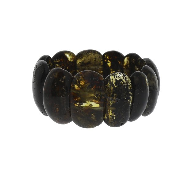 Exklusives Dunkles Bernstein Armband � Gro�e polierte St�cke aus echtem Bernstein