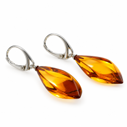 Kantede og Unikke Rav�reringe i �gte Rav og 925 Sterling S�lv