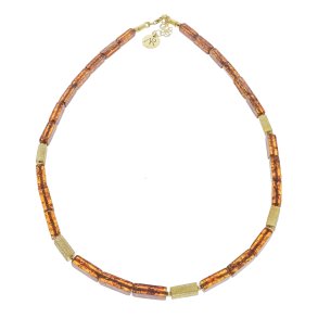 Rektangel ravhalskde af hj kvalitet med forgyldte slvelementer