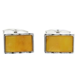 Manchetknappe I Rav Og Rustfri St�l