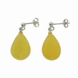 Tropfen Ohrringe aus Sterling Silber mit Honigfarbenem Baltischem Bernstein