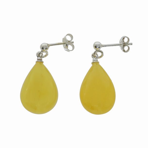Tropfen Ohrringe aus Sterling Silber mit Honigfarbenem Baltischem Bernstein