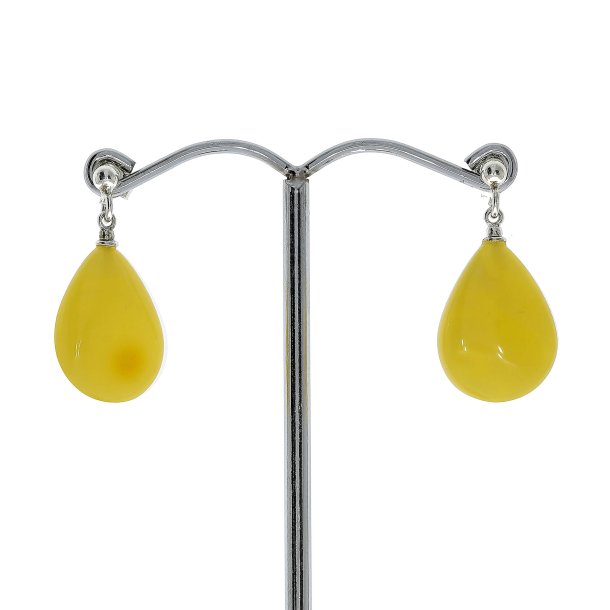 Tropfen Ohrringe aus Sterling Silber mit Honigfarbenem Baltischem Bernstein