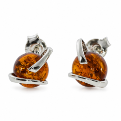 Moderne Rav �restikker i �gte Cognac Rav og S�lv