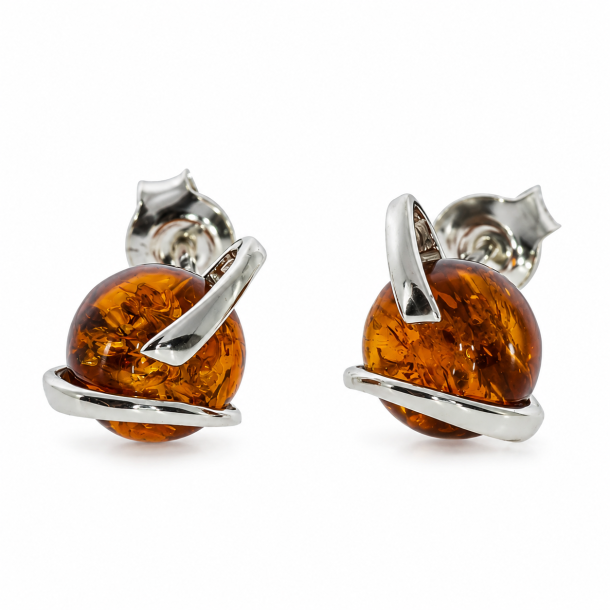Moderne Rav �restikker i �gte Cognac Rav og S�lv