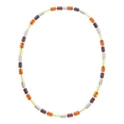 Hj kvalitets ravcylindre halskde med forgyldte slvelementer med magnetisk ls