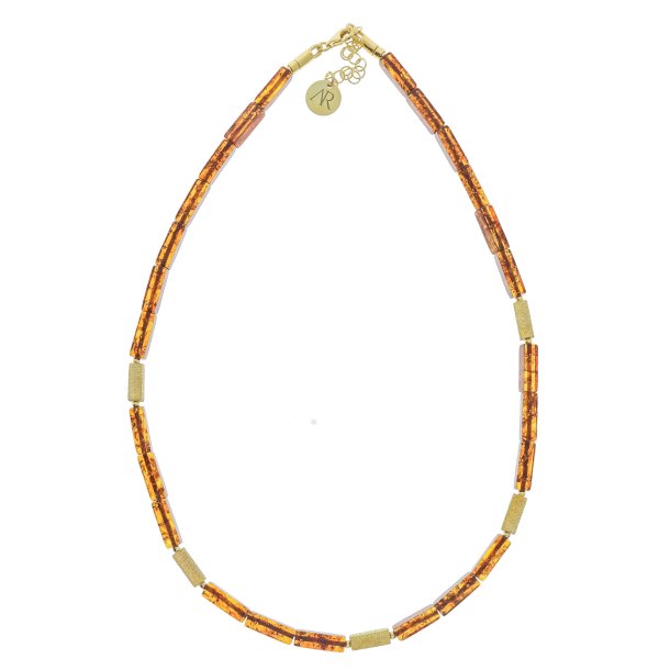 Rektangel ravhalskde af hj kvalitet med forgyldte slvelementer