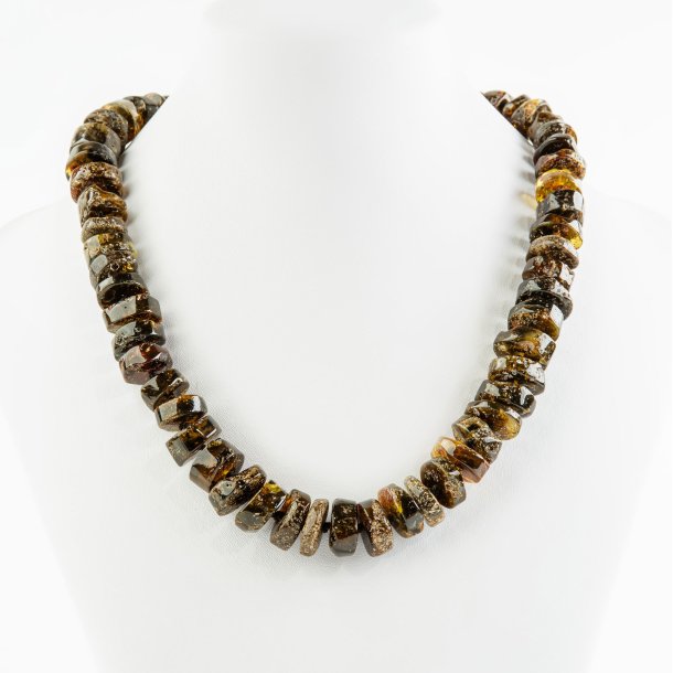 Echte Rav Halskette aus nat�rlichem Moosrav � fein poliert 