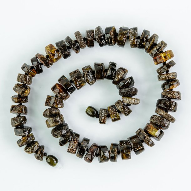 Echte Rav Halskette aus nat�rlichem Moosrav � fein poliert 