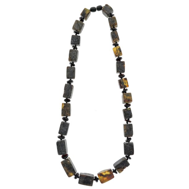 Moderne Bernsteinkette aus quadratischen Bernsteinst�cken