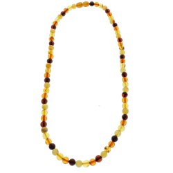 Kette aus runden kleinen Bernsteinperlen