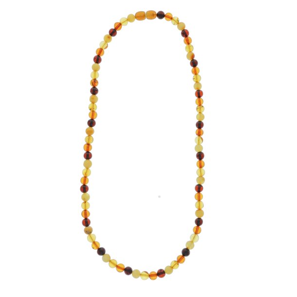 Kette aus runden kleinen Bernsteinperlen