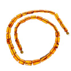 Halskder af poleret rav i Kleopatra stil i brun farve