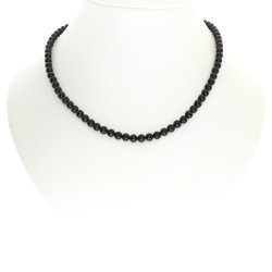 Dunkelbraune Halskette mit echten Bernsteinperlen 