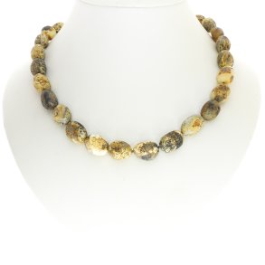 Unik upoleret jord rav Halskde i form af store kaffebnner