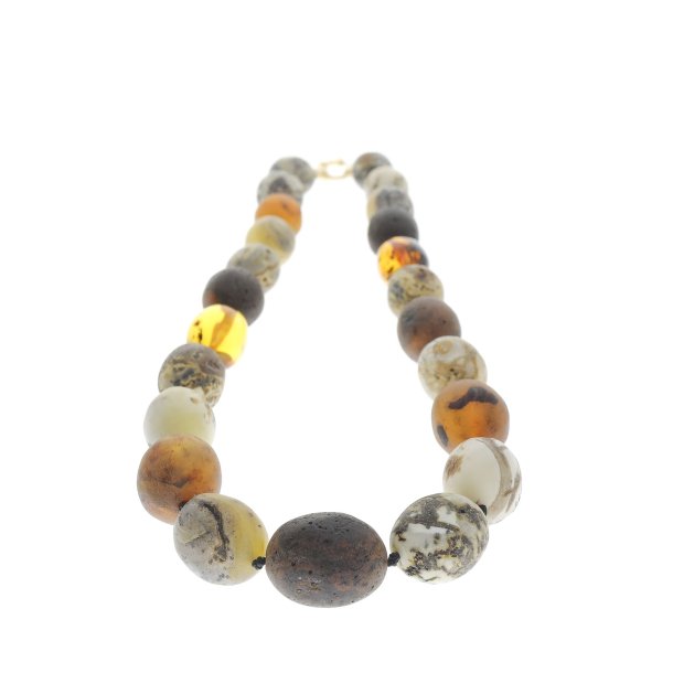 Entz�ckende Bernsteinkette aus echten olivenf�rmigen Bernsteinperlen