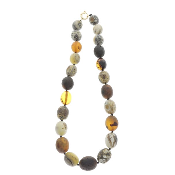 Entz�ckende Bernsteinkette aus echten olivenf�rmigen Bernsteinperlen