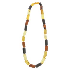 Ravkde Med Cylinderformet Ravstykker / Bernsteinkette mit zylindrischen Bernsteinstcken