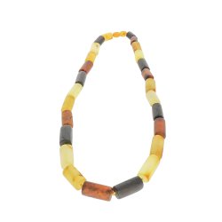 Ravkde Med Cylinderformet Ravstykker / Bernsteinkette mit zylindrischen Bernsteinstcken