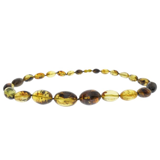  Einzigartige Bernsteinkette aus feinsten olivenf�rmigen Bernsteinst�cken