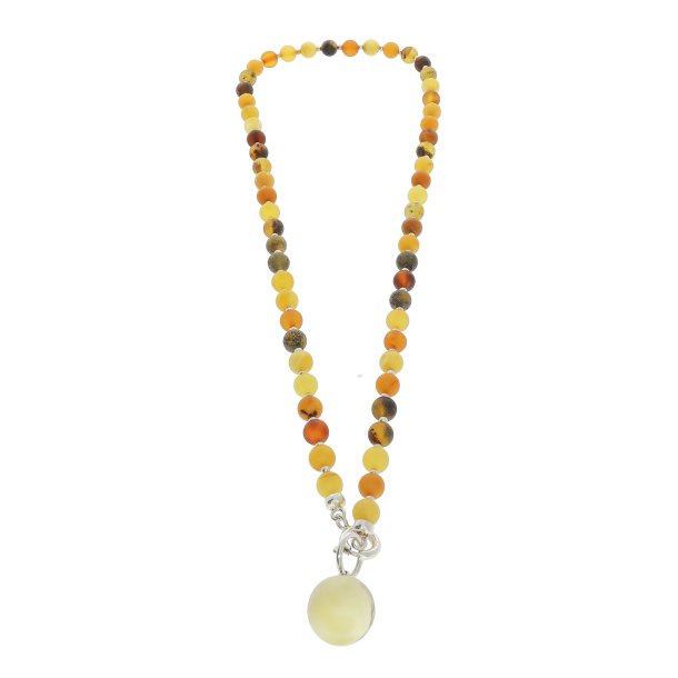Kde Med Ravperler Og Sterling Slvs Elementer / Amber necklace