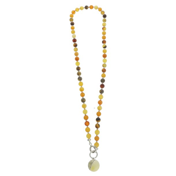Kde Med Ravperler Og Sterling Slvs Elementer / Amber necklace