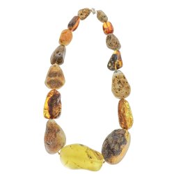 Enestende Ravkde Med Store Naturformet Ravstykker